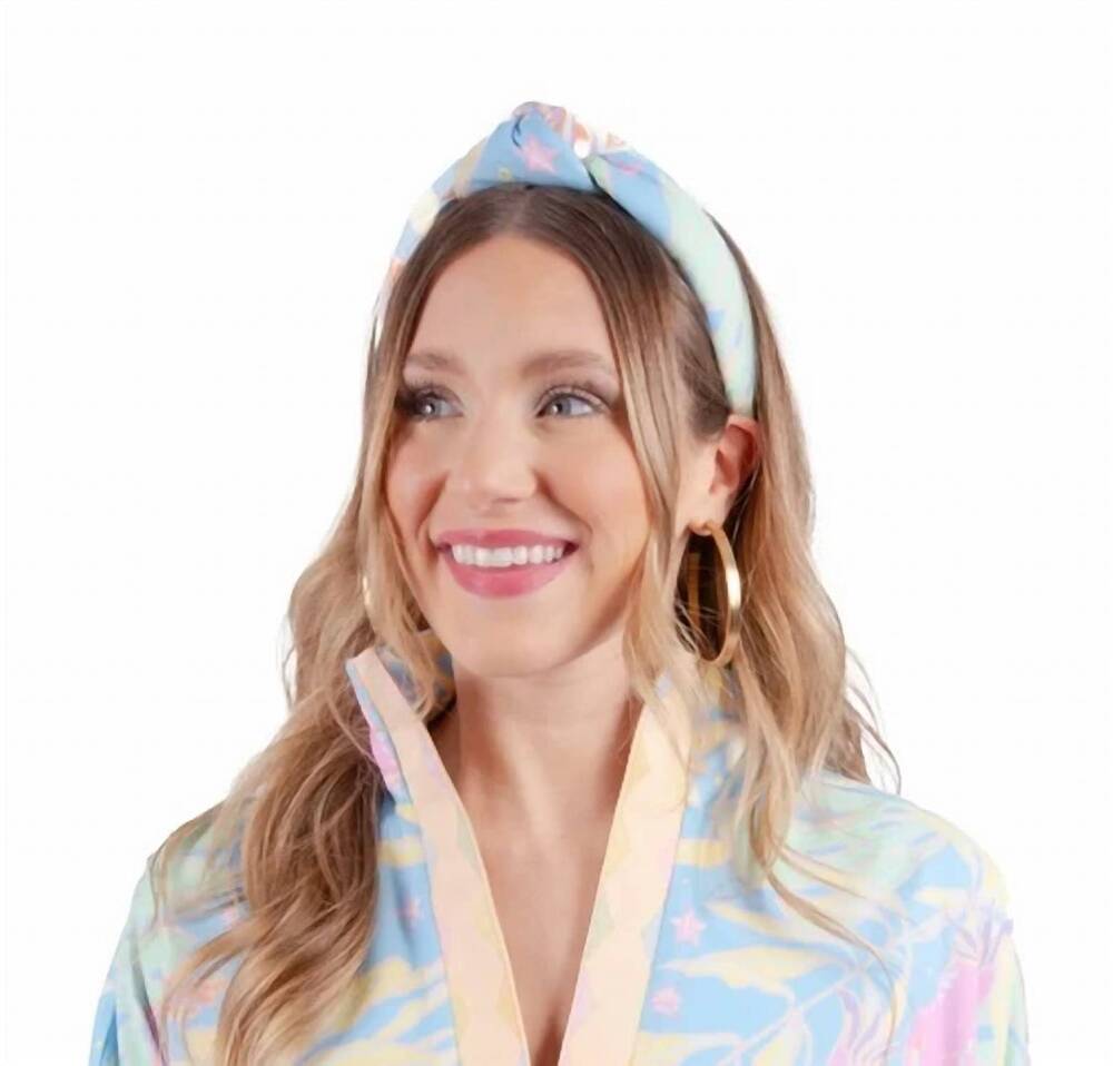 NEW EMILY MCCARTHY parrot party knot headband in blue